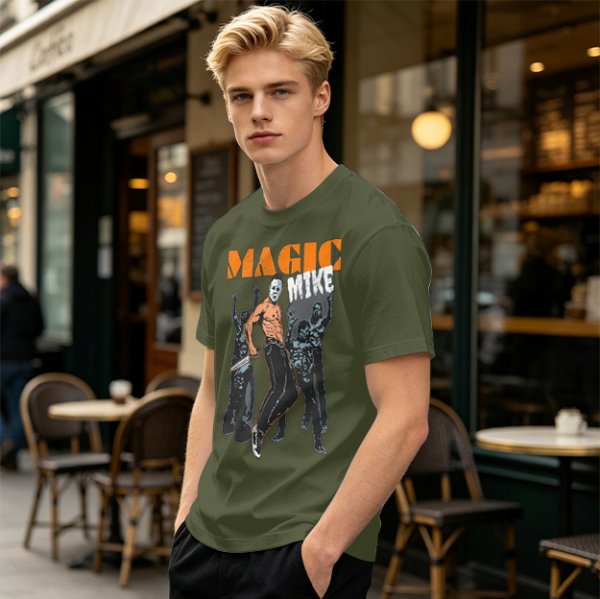 Magic Mike Horror Parody Graphic T-Shirt Design