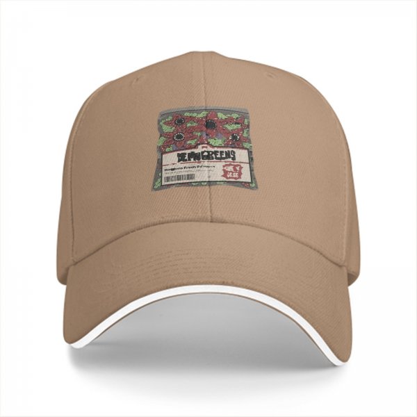 Black Baseball Cap With Demogorgons Graphic Print