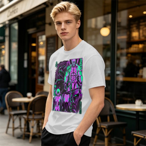 Attack on Titan Anime Villains Neon Graphic T-Shirt