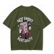 Olive T-Shirt with 'Not Sweet Just Salty' Cartoon Popcorn Print