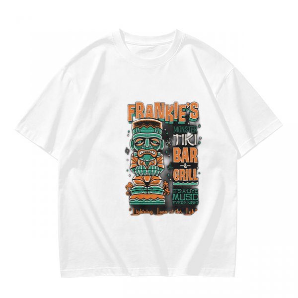 Frankie's Monster Tiki Bar Grill Themed Graphic T-Shirt