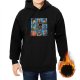 Black hoodie with Snake Bunch Masters of the Universe villain character grid print
