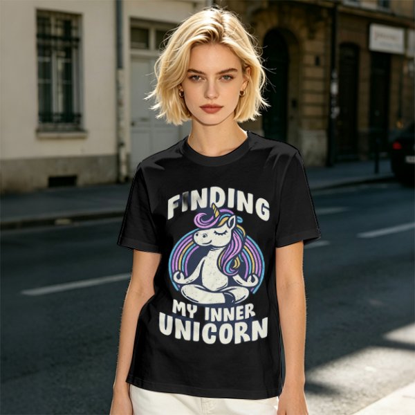 Finding My Inner Unicorn Meditating Graphic T-Shirt