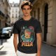Olive t-shirt with space pizza alien graphic and 'We Came in Pizza' text