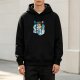 Black hoodie with Spirited Away Chihiro and Haku dragon graphic