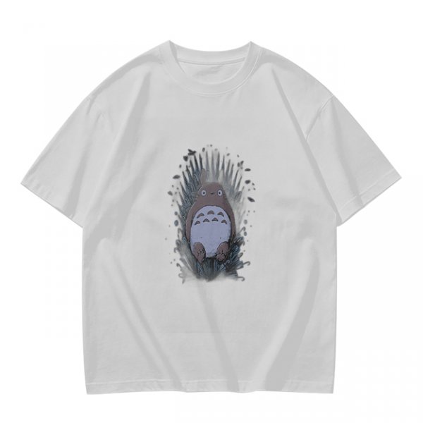 Olive Green T-Shirt With Totoro In Grass Graphic Print