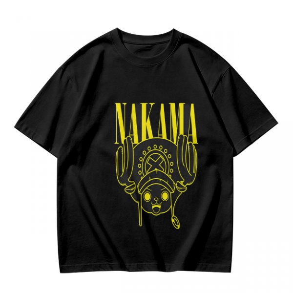 Olive Anime T-Shirt Featuring Chopper and Nakama Text