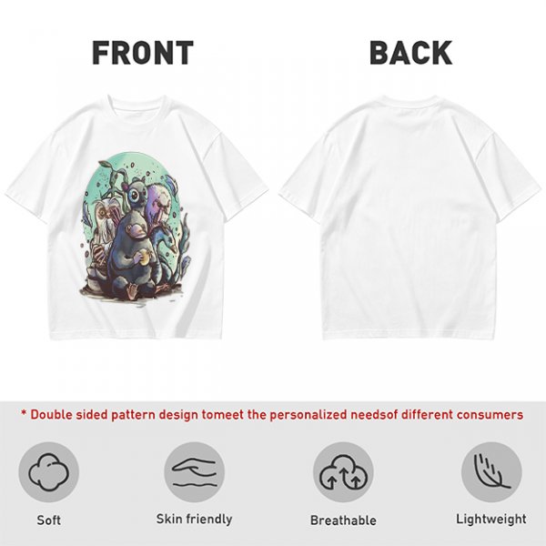 Olive T-Shirt With Magical Creature Group Art Print