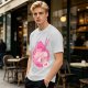 Oversized dark green t-shirt with cute pink ramen bowl graphic