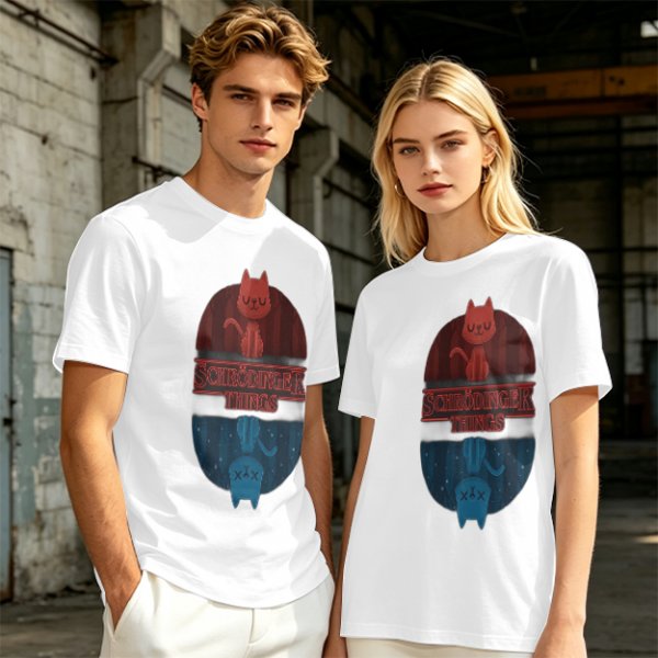 Schrödinger Things Cat Graphic Olive T-Shirt