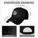 Black Baseball Cap With Whimsical Blue Cat Art Print
