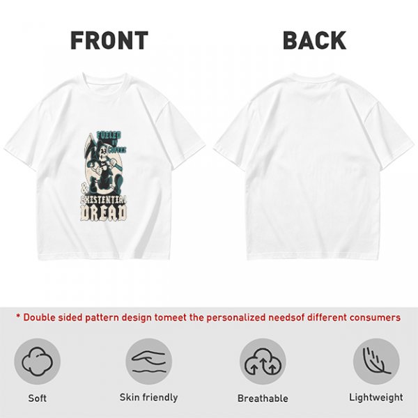 Olive graphic t-shirt with 'Fueled by Coffee & Existential Dread' grim reaper print