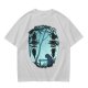 Olive T-Shirt With Silhouetted Forest Scene And Two Figures