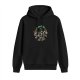 Black hoodie with warrior swordsman graphic print