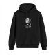 Black hoodie with anime silhouette scene print