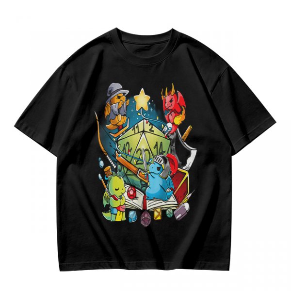 Dungeons and Dragons Cute Dragon Characters D20 T-Shirt Design