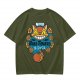 Neko Bus Tours Cat Graphic Olive T-Shirt