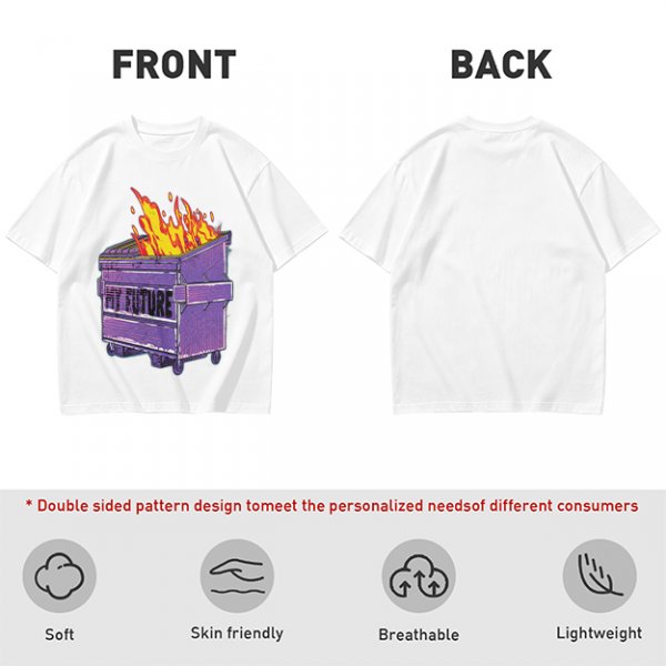 Olive T-Shirt With Burning Dumpster 'My Future' Graphic