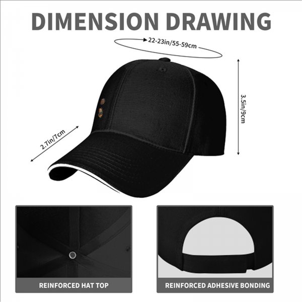 Black baseball cap with cute small animal graphic
