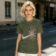 Olive T-shirt with Alien Facehugger Swoosh Graphic Print