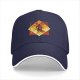 Black Baseball Cap With Fiery Warrior Silhouette Graphic