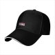 Black Baseball Cap with Red and Grey Japanese Script Embroidery