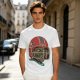 Olive T-Shirt with Zombie Football Player Helmet Graphic