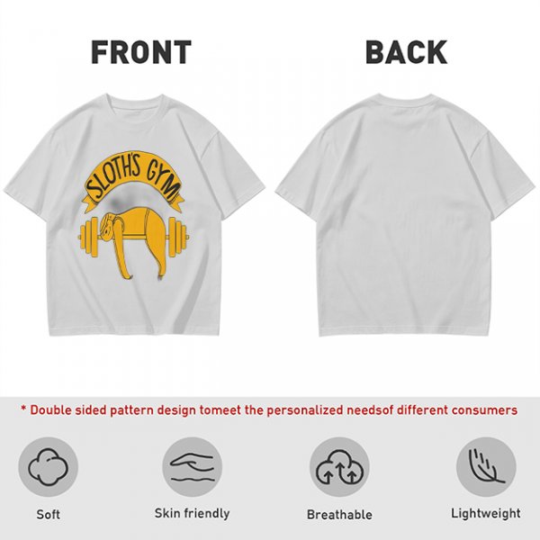 Sloth's Gym T-Shirt with Funny Lifting Sloth Graphic