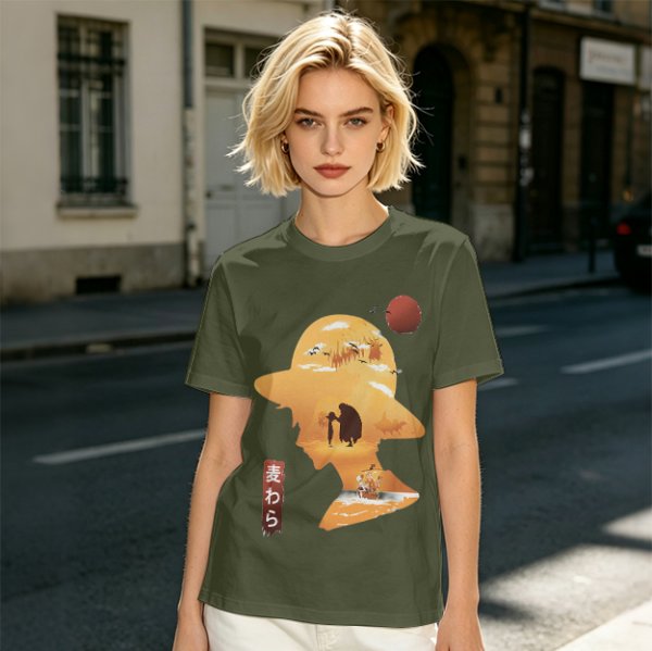 Anime Straw Hat Silhouette Graphic T-Shirt