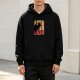 Black hoodie with vintage black dragon graphic print
