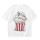 Olive T-Shirt With Cute Kitten Popcorn Bucket Graphic