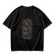 Olive Green T-Shirt with Purranormal Cat Skeleton Tarot Art