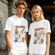 Olive green graphic t-shirt with slow foods animal fast food mashup print