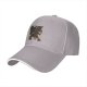 Black Baseball Cap With Cute Cats And Coffee Themed Print