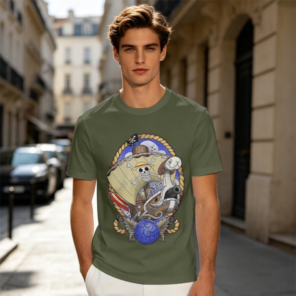 One Piece Going Merry Pirate Ship Graphic T-Shirt