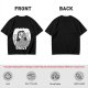 Olive green graphic t-shirt with bedridden cartoon girl and 'DAILY' text