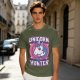 Unicorn Hunter Graphic Tee with Sword and Sparkle Design