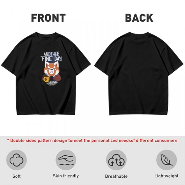 Olive T-Shirt With Another Fine Day Red Panda Coffee Print