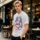 Olive t-shirt with dinosaur chef and cute character cooking graphic