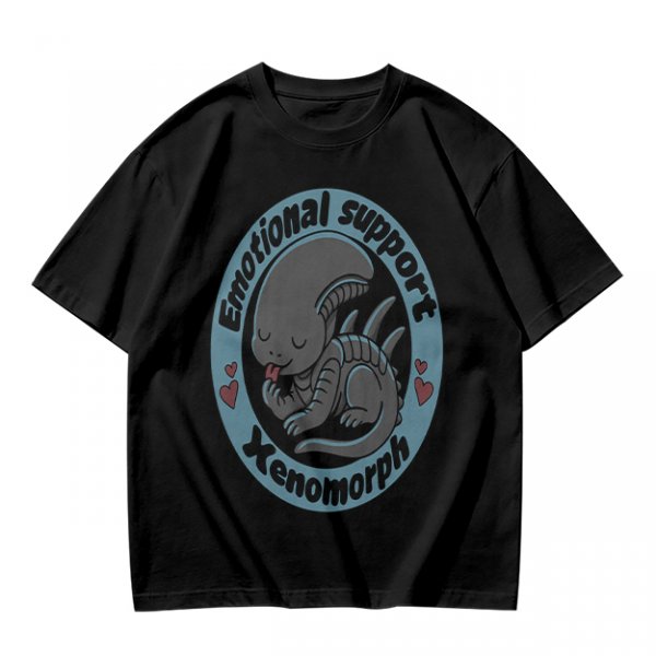 Emotional Support Xenomorph Cute Graphic T-Shirt