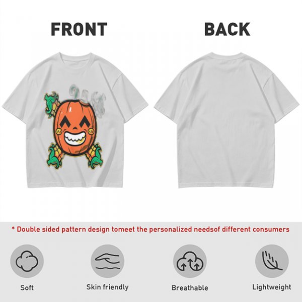 Olive T-Shirt with Smiling Pumpkin Corn Crossbones Graphic