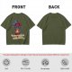 Olive t-shirt with lantern flame graphic and 'I'll follow you into the dark' text