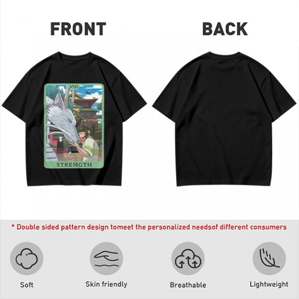 Spirited Away Haku Chihiro Strength Tarot Graphic T-Shirt