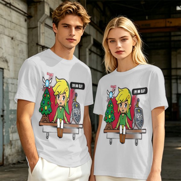 Zelda Christmas I'm No Elf Funny Graphic T-Shirt Design