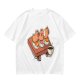 Olive green t-shirt with capybara sushi print design