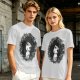 Olive T-Shirt with Kodama Forest Spirit Floral Wreath Print