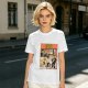 Olive green t-shirt with Yellow Fiction Simpson-style Pulp Fiction dance print
