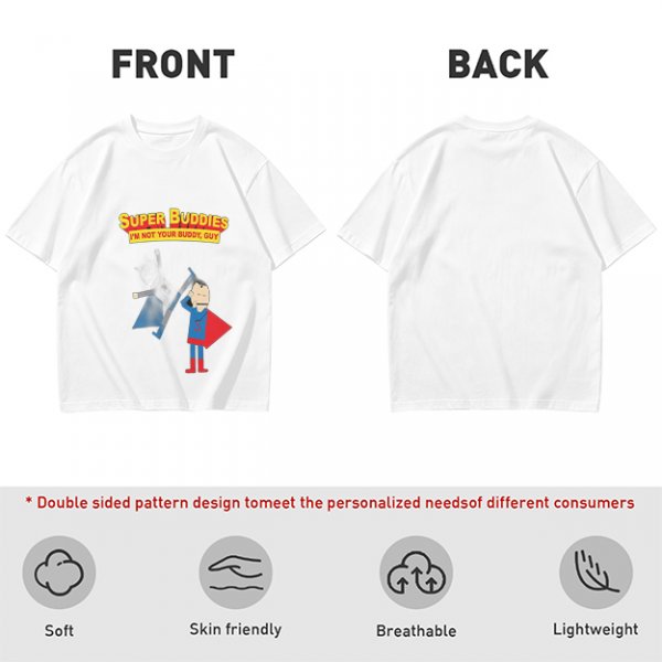 Olive T-Shirt With Super Buddies Superman Parody Print