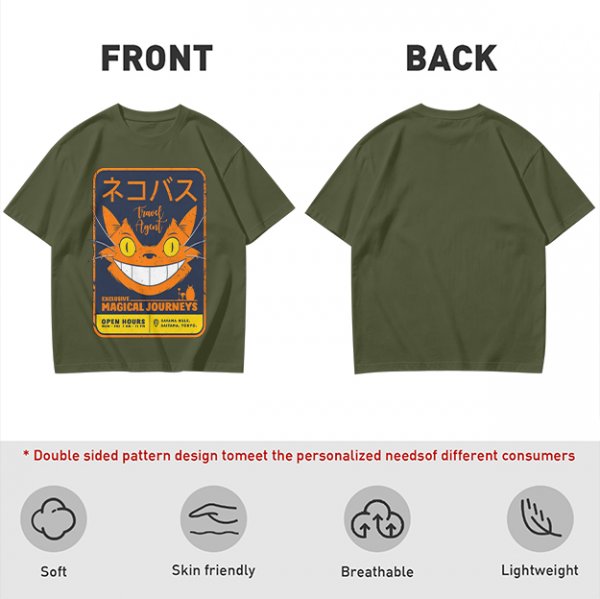 Magical Cat Bus Travel Agent Graphic T-Shirt Design