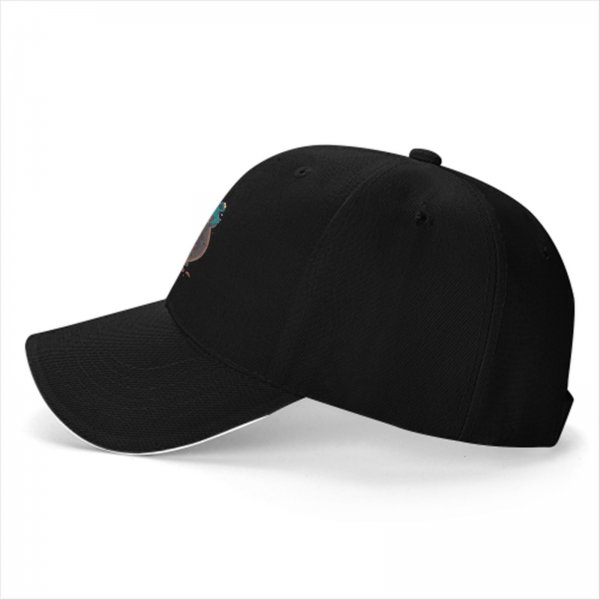Black baseball cap with cookie monster and cookie jar graphic